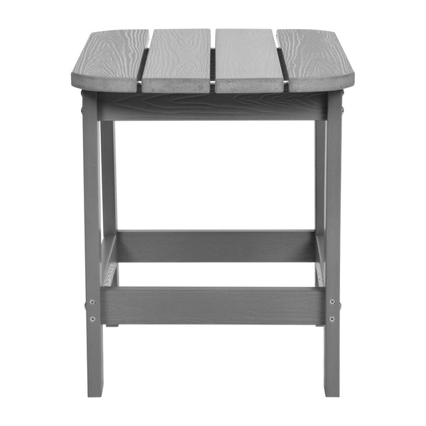 Gray |#| All-Weather Poly Resin Adirondack Side Table in Gray - Patio Table