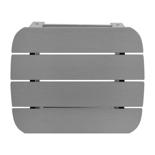 Gray |#| All-Weather Poly Resin Adirondack Side Table in Gray - Patio Table