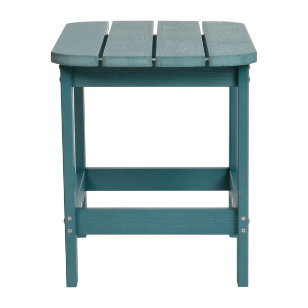 Sea Foam |#| All-Weather Poly Resin Adirondack Side Table in Sea Foam - Patio Table