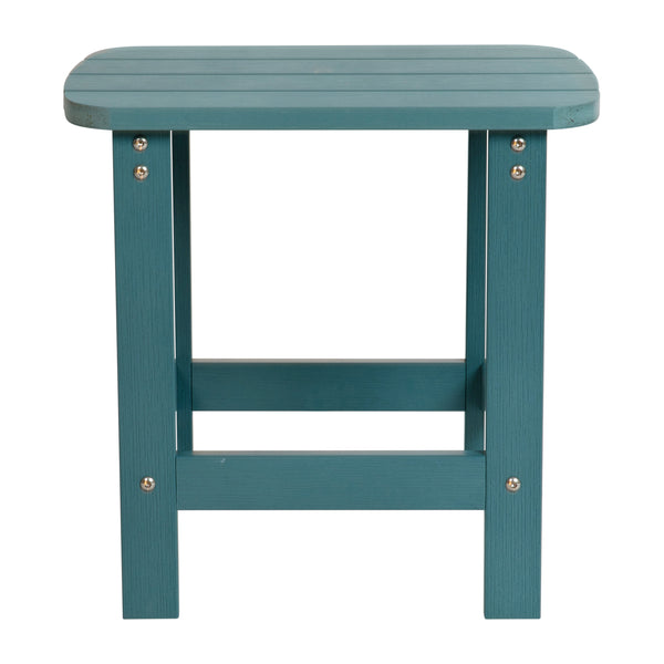 Sea Foam |#| All-Weather Poly Resin Adirondack Side Table in Sea Foam - Patio Table