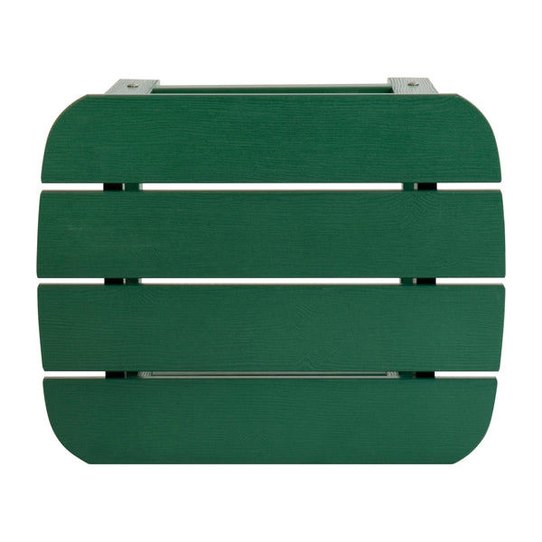 Green |#| All-Weather Poly Resin Adirondack Side Table in Green - Patio Table