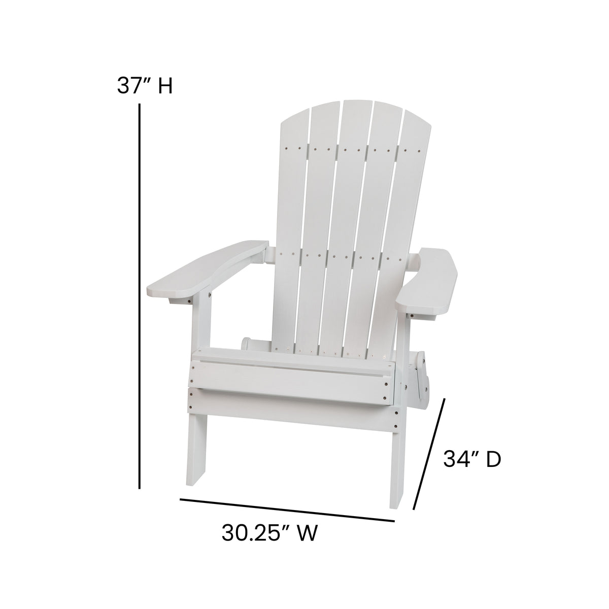 White/Blue |#| Indoor/Outdoor White Folding Adirondack Chairs with Blue Cushions - Set of 2
