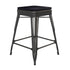 Cierra Set of 4 Commercial Grade 24" High Backless Metal Indoor Counter Height Stools with All-Weather Poly Resin Seats
