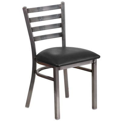 Clear Coated Ladder Back Metal Restaurant Chair