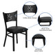 Black Vinyl Seat/Black Metal Frame |#| Black Coffee Back Metal Restaurant Chair with Black Vinyl Foam Padded Seat