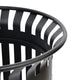 Black |#| Commercial Outdoor Round Slatted Steel 37 Gallon Trash Can with Inner Bin in Blk