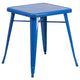 Blue |#| 23.75inch Square Blue Metal Indoor-Outdoor Table - Garden Table - Event Furniture