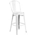 Commercial Grade 30" High Distressed Metal Indoor-Outdoor Barstool with Back