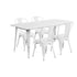 Commercial Grade 31.5" x 63" Rectangular Metal Indoor-Outdoor Table Set with 4 Stack Chairs