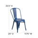 Antique Blue |#| Distressed Antique Blue Metal Indoor-Outdoor Stackable Chair - Kitchen Furniture