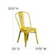 Yellow |#| Distressed Yellow Metal Indoor-Outdoor Stackable Chair - Kitchen Furniture