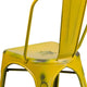 Yellow |#| Distressed Yellow Metal Indoor-Outdoor Stackable Chair - Kitchen Furniture