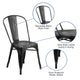 Black |#| Distressed Black Metal Indoor-Outdoor Stackable Chair - Kitchen Furniture