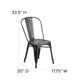 Black |#| Distressed Black Metal Indoor-Outdoor Stackable Chair - Kitchen Furniture