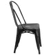 Black |#| Distressed Black Metal Indoor-Outdoor Stackable Chair - Kitchen Furniture