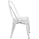 White |#| Distressed White Metal Indoor-Outdoor Stackable Chair - Kitchen Furniture