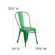 Green |#| Distressed Green Metal Indoor-Outdoor Stackable Chair - Kitchen Furniture