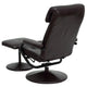 Brown |#| Multi-Position Headrest Recliner &Ottoman w/Wrapped Base in Brown LeatherSoft