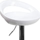 White |#| White Plastic Adjustable Height Barstool with Rounded Cutout Back & Chrome Base