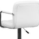 White |#| White Quilted Vinyl Adjustable Height Barstool with Arms and Chrome Base