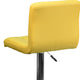 Yellow |#| Contemporary Yellow Quilted Vinyl Adjustable Height Barstool with Chrome Base