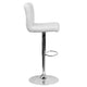 White |#| Contemporary White Quilted Vinyl Adjustable Height Barstool with Chrome Base