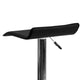 Black |#| Black Vinyl Adjustable Height Barstool with Solid Wave Seat and Chrome Base