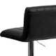 Black |#| Black Vinyl Adjustable Barstool with Vertical Stitch Back/Seat & Chrome Base