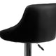 Black |#| Black Vinyl Bucket Seat Adjustable Height Barstool with Diamond Pattern Back