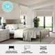 Brown Gray,King |#| Wooden King Size Platform Bed with Headboard and Footboard in Brown Gray