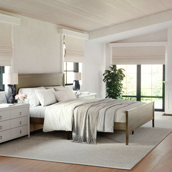 Brown Gray,King |#| Wooden King Size Platform Bed with Headboard and Footboard in Brown Gray