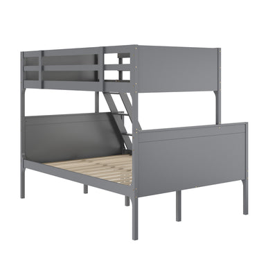 Dallas Convertible Slatted Solid Wood Bunk Bed Frame with Ladder for Kids, No Box Spring Needed - View 1
