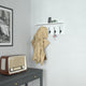 Solid White |#| Wall Mounted Coat Rack with Upper Shelf and Coat Hooks in Solid White Finish