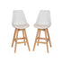 Dana Set of 2 Commercial Grade Modern Counter Stools with Cushioned Seat and Wooden Frame