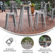 Brown/Silver |#| 23.75inch RD Commercial Poly Bar Top Restaurant Table with Steel Frame-Brown/Silver