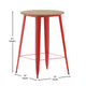 Brown/Red |#| 30inch RD Commercial Poly Bar Top Restaurant Table with Steel Frame-Brown/Red