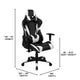 Black |#| Black/White Reclining Gaming Chair with Footrest & Black Desk with Monitor Stand
