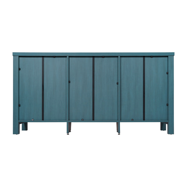 Teal |#| 59" Engineered Wood Buffet Sideboard Storage Cabinet w/ 2 Drawers, Doors in Teal