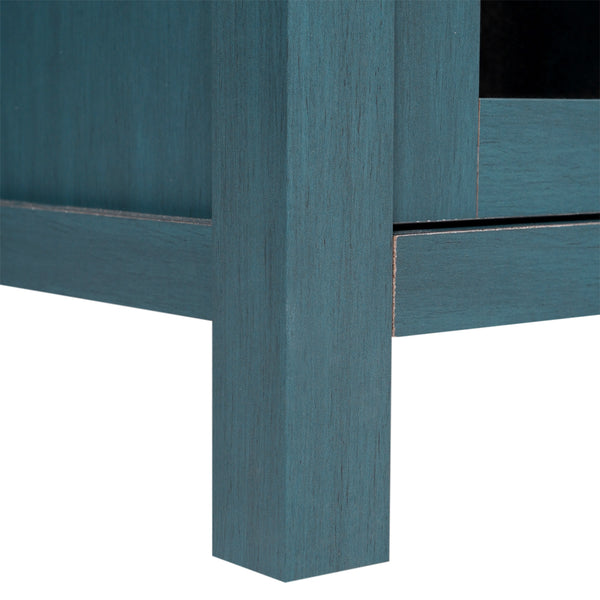 Teal |#| 59" Engineered Wood Buffet Sideboard Storage Cabinet w/ 2 Drawers, Doors in Teal