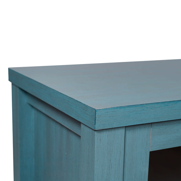 Teal |#| 59" Engineered Wood Buffet Sideboard Storage Cabinet w/ 2 Drawers, Doors in Teal
