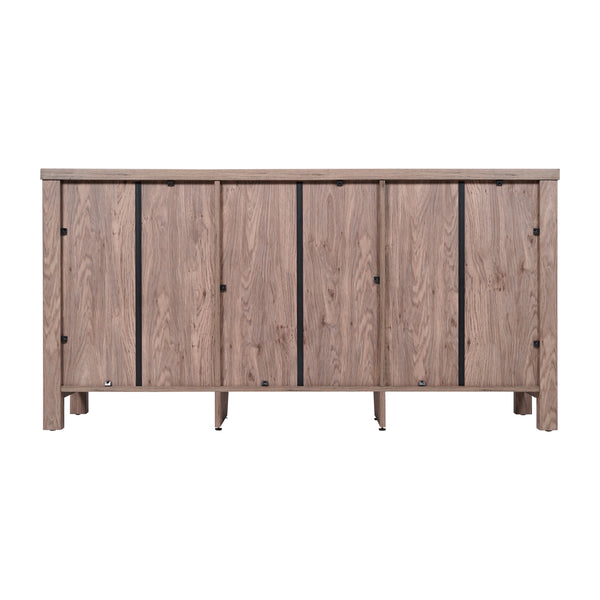 Brown |#| 59" Engineered Wood Buffet Sideboard Storage Cabinet w/ 2 Drawers, Doors in Brn