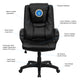 Personalized Black LeatherSoft Executive Swivel Office Chair w/Arms - Logo Chair
