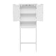 White |#| Farmhouse Over the Toilet Cabinet with Shelves and Magnetic Closure Doors-White