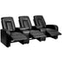 Eclipse Series 3-Seat Push Back Reclining Black LeatherSoft Theater Seating Unit with Cup Holders