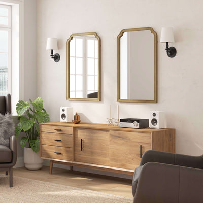 Efie Large Accent Wall Mirror with Solid Wood Frame for Bathroom, Entryway, Dining Room & Living Room - View 2