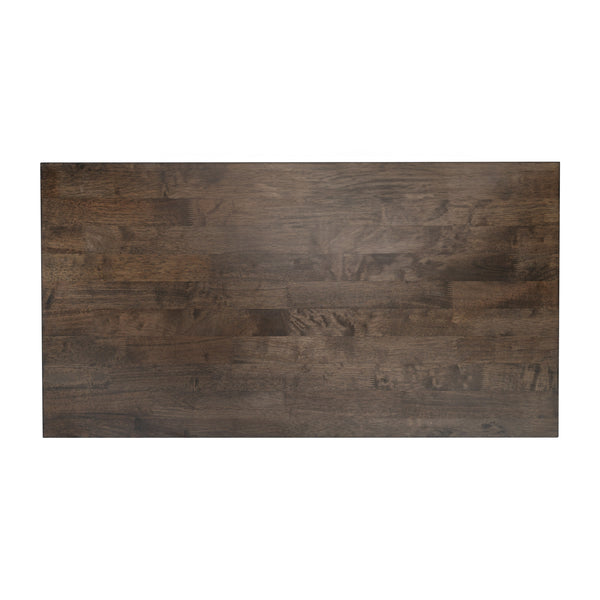 Dark Gray |#| Solid Wood Farmhouse Trestle Style Coffee Table in Dark Gray