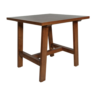 Eli Solid Wood Farmhouse End Table, Trestle Style Accent Table