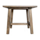 Rustic Brown |#| Solid Wood Farmhouse Trestle Style End Table in Rustic Brown