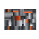 Orange,2' x 3' |#| Modern Geometric Style Color Blocked Indoor Area Rug - Orange - 2' x 3'