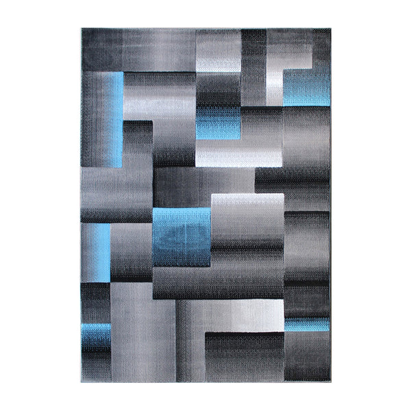 Blue,6' x 9' |#| Modern Geometric Style Color Blocked Indoor Area Rug - Blue - 6' x 9'